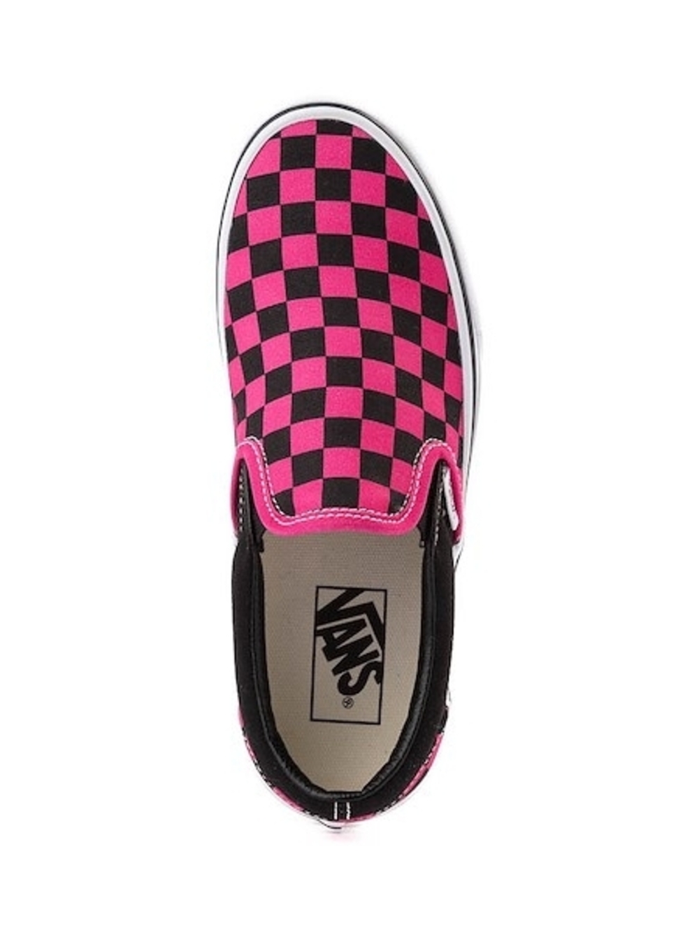 Vans Classic Slip-On Checkerboard Shoe - Pink/Black Women's Size 8, Mens 6.5